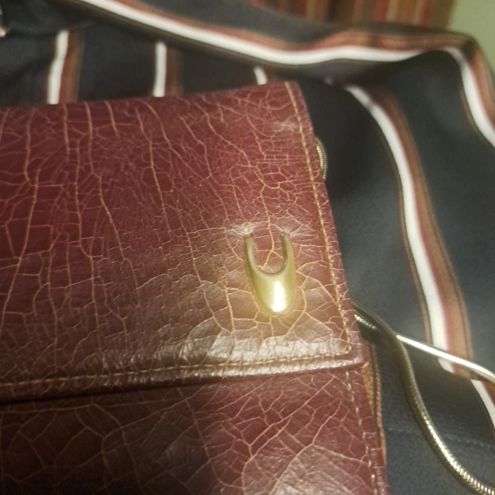 Vintage Shirl Miller LTD Burgundy Leather Clutch Pouch